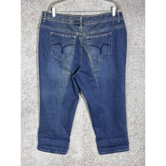 JMS Just My Size Straight Leg Jeans Womens Size 18W Stretch Blue Denim Pockets - Picture 2 of 8